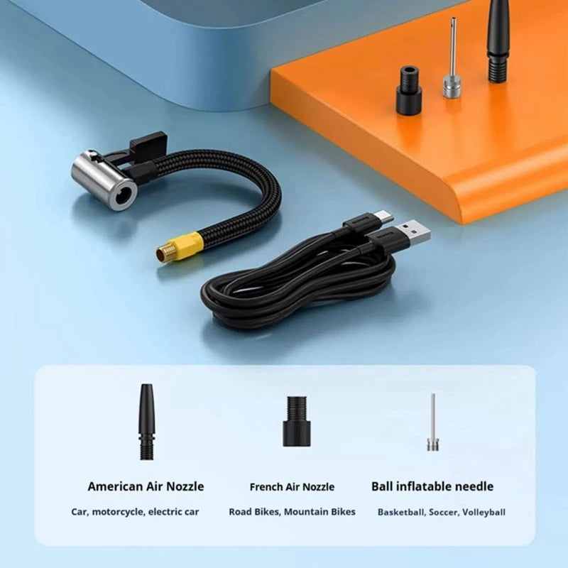 LEIBOO Portable Air Compressor for Car Tires Fast Air Pump Tire Inflator Accurate Pressure Air Pump for Motorcycle Bicycle Ball