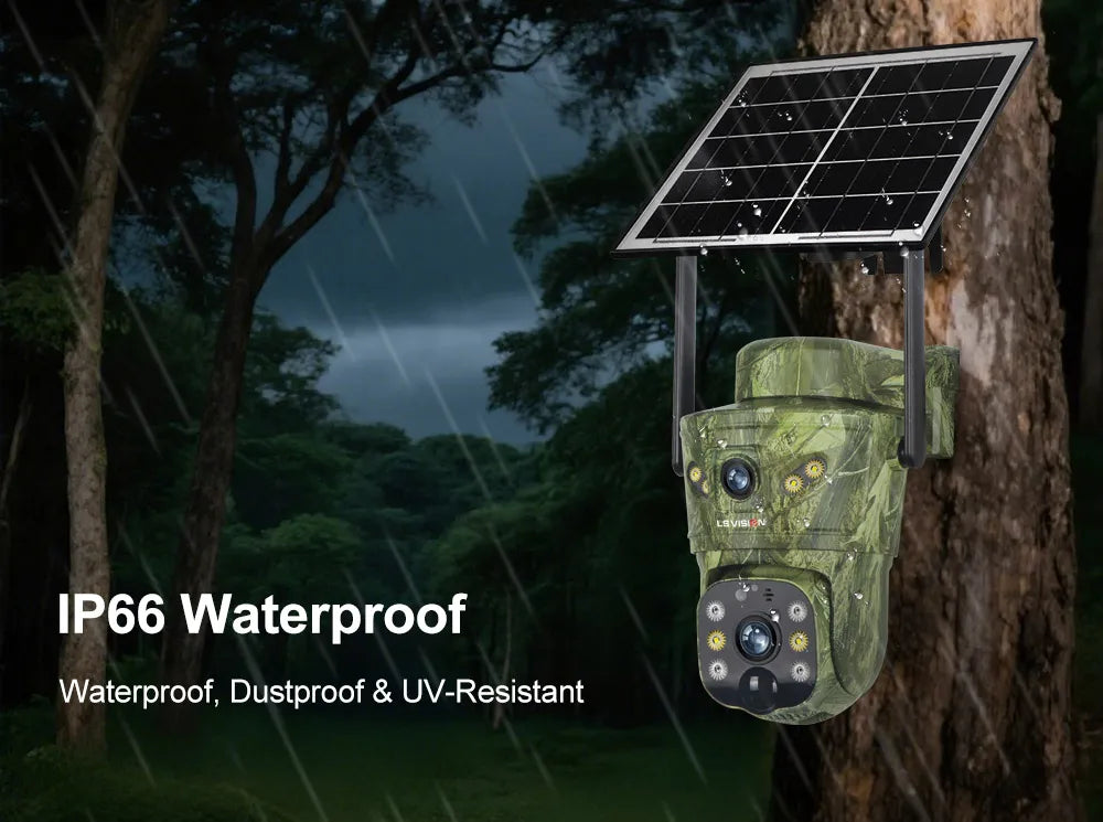 4K Solar Security Camera with 360° PTZ, 4G/WiFi & Dual Screen