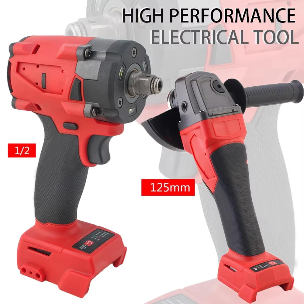 125mm Brushless Electric Angle Grinder Electric Driver 1/2" Repair Impac Wrench Devices Combo Kit for Milwaukee 18V Battery