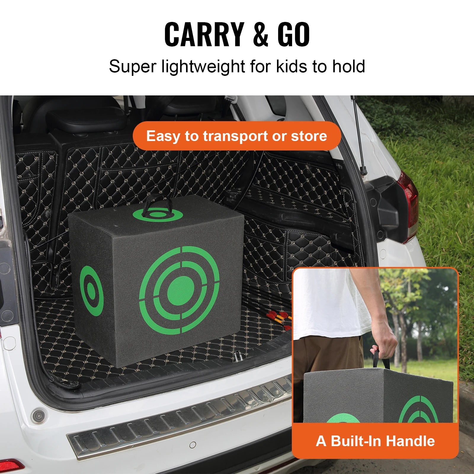 SucceBuy All-side Shotting Outdoor Portable Archery Target with Carry Handle Easy Arrow Removal Visibility Easy to Transport
