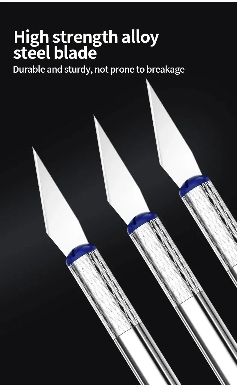 13Pcs Metal Carving Knife Pen Style Art Seal Cutting Manual Combination Paper Cuttings Non-Slip Gadget DIY Precision Repair Tool