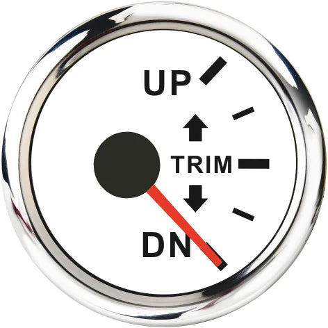 AD 52mm Marine Trim Tilt Indicator Meter 2 Inch Boat Trim Gauge for Inboard Outboard Engine with Red Backlight 9-32V Trim Meter