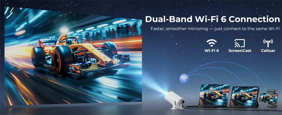 2026 Νέο HY300 Προβολέας 4K Android 11 Wifi6 290ANSI Allwinner H713 BT5.0 1080P 1280*720P Σινεμά Ουδέτερη φορητά Προβολείς Κήπος