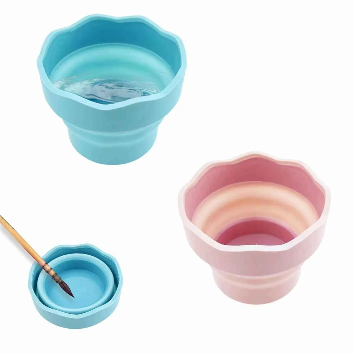 Collapsible Silicone Paintbrush Washing Cup