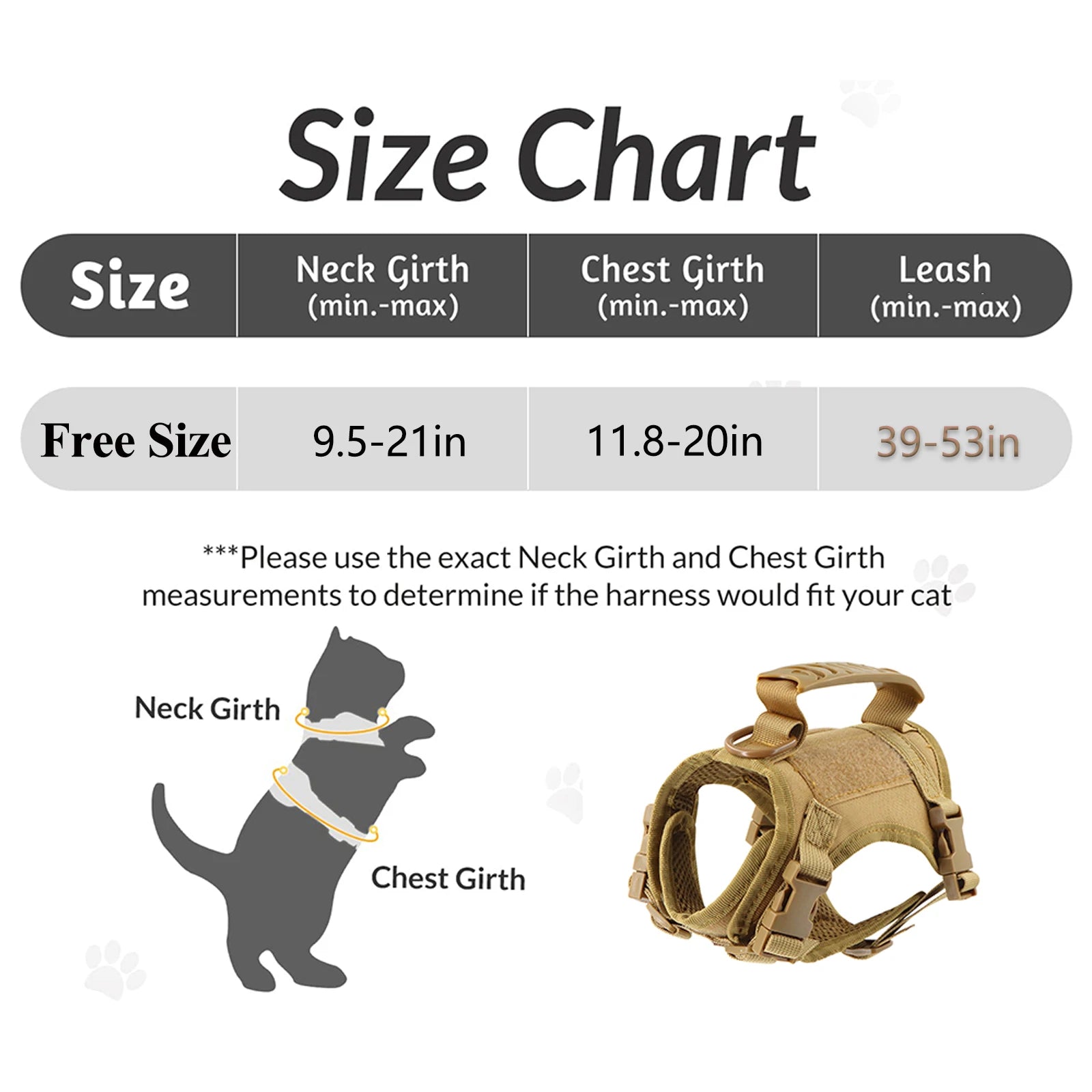 Pettorina tattica regolabile per gatti per avventure all'aperto sicure