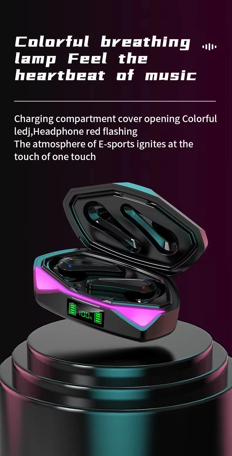 Bluetooth TWS Gaming Earphones with Low Latency and Mic