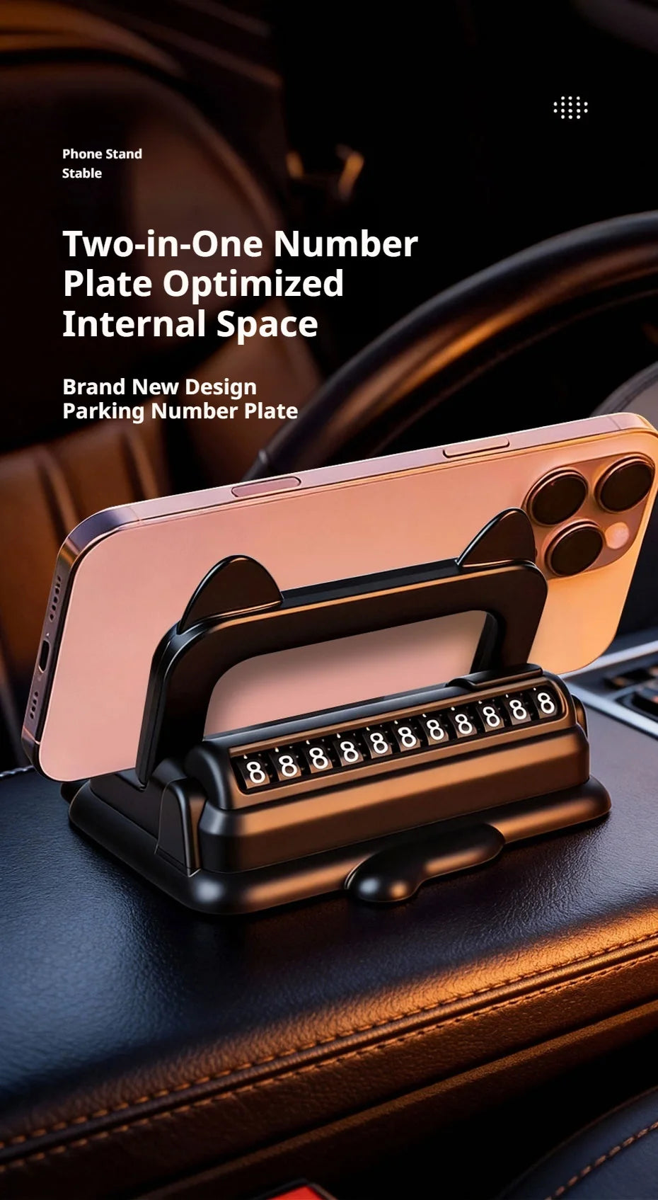 Car Phone Holder Dashboard Mount with Auto Lock and Silicone Grip