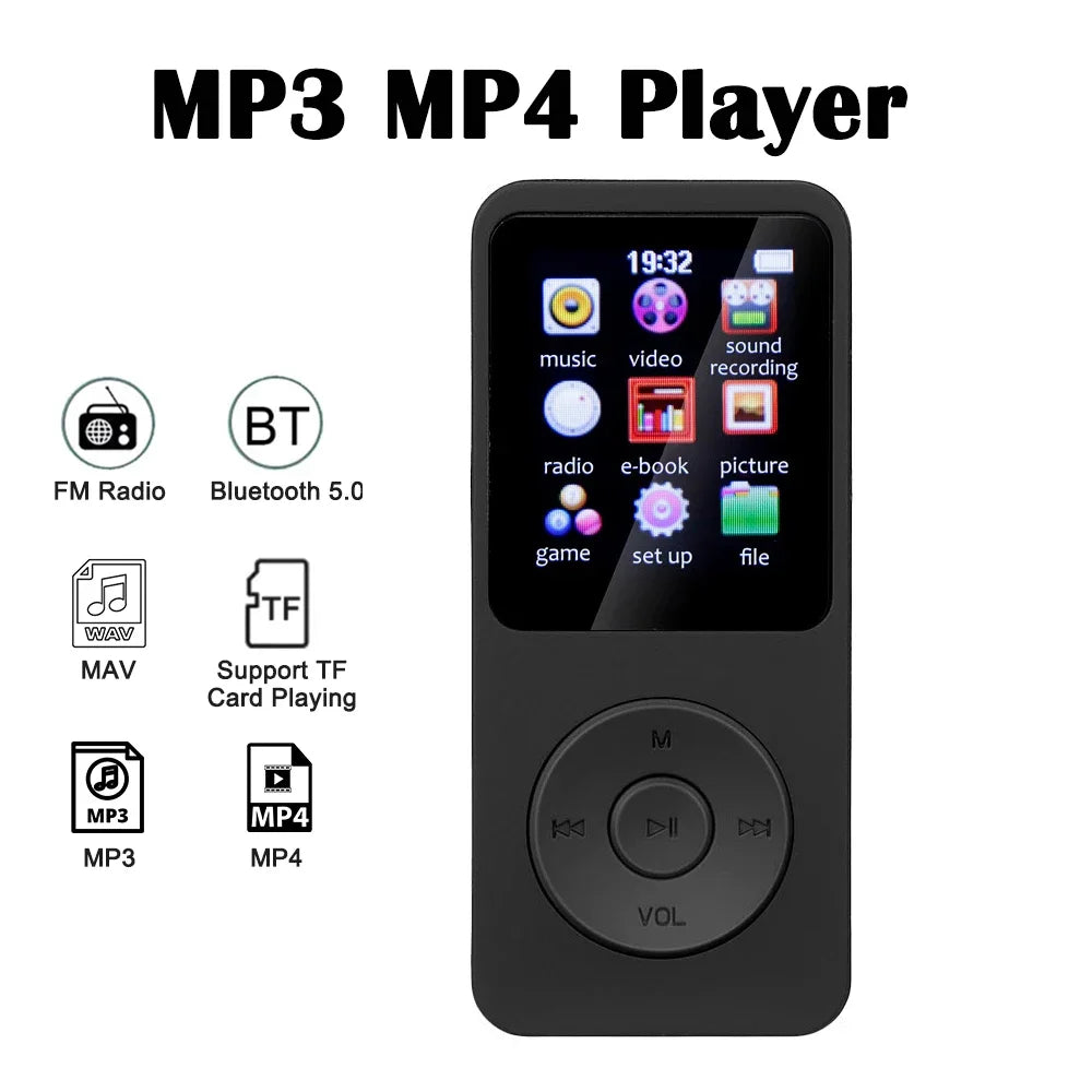 Portable MP3 Player 1.8 Inch Screen Walkmen HIFI Bluetooth Compatible E-Books Recording Bluetooth Wifi Pplayer FM Radio Player