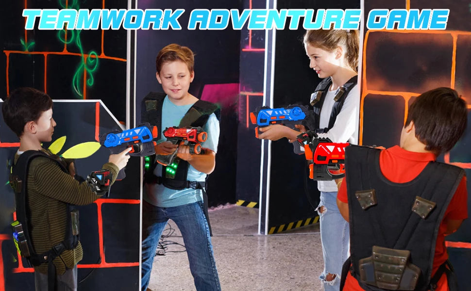 VATOS Mini Laser Tag Guns Set for Kids with Badges