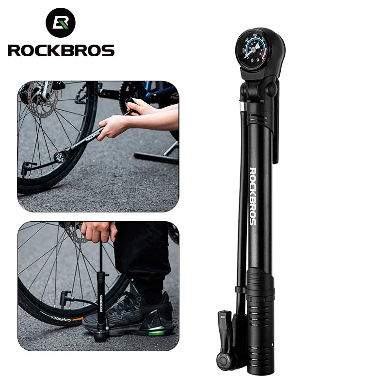 120 PSI Manual Bike Pump with Gauge, Presta Schrader