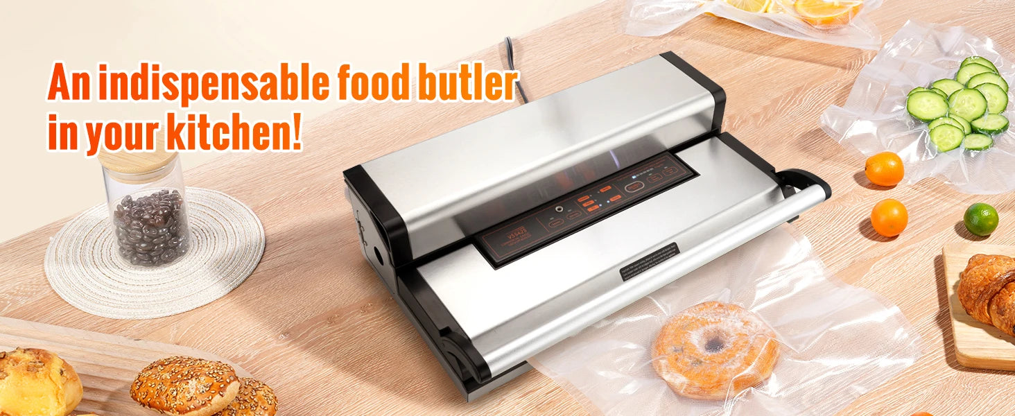 Commercial Vacuum Sealer Machine with Cutter & Bag Storage