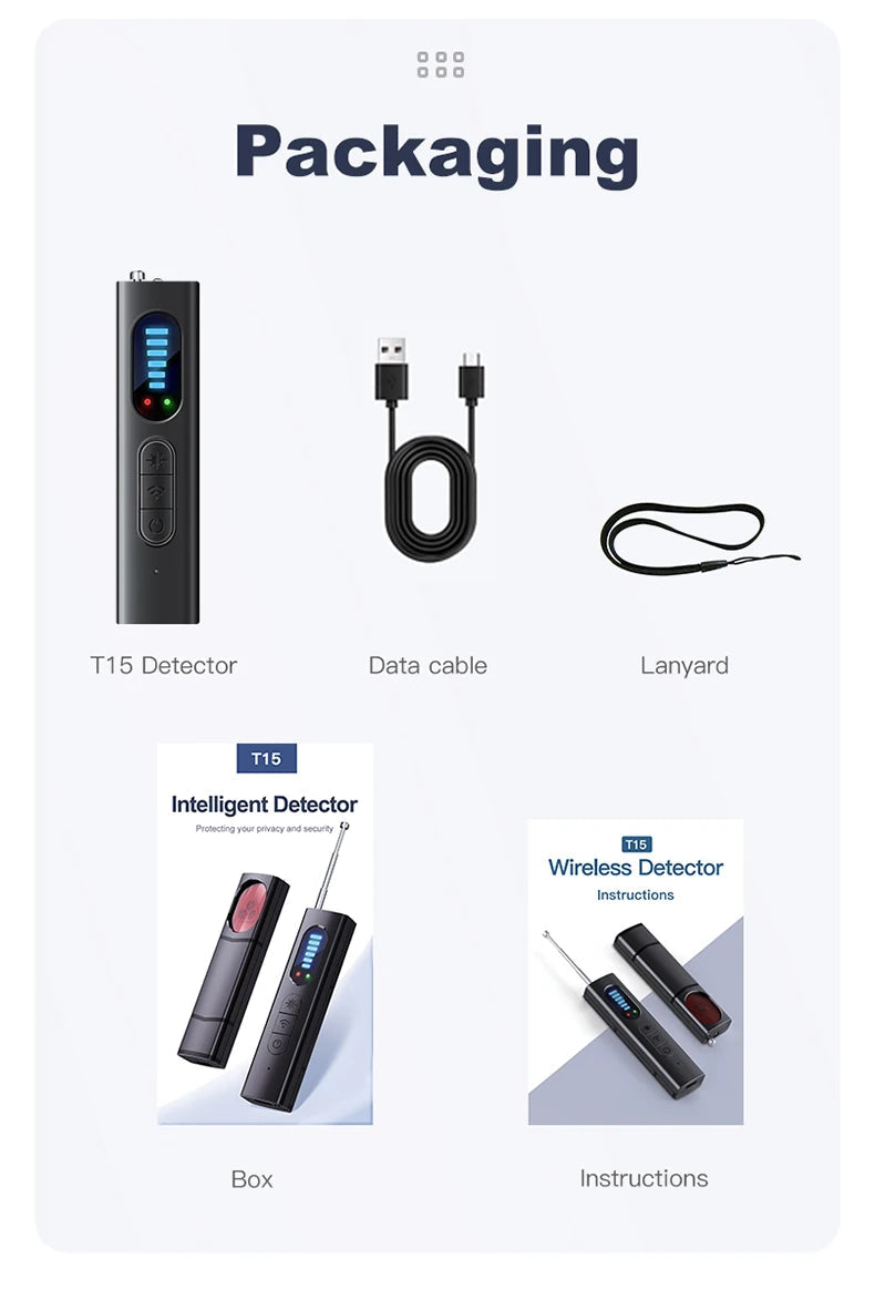 Hidden Camera Detector Anti-Spy Car GPS Tracker Listening Device Bug RF Wireless All Signal Scanner Gadget Security Protection