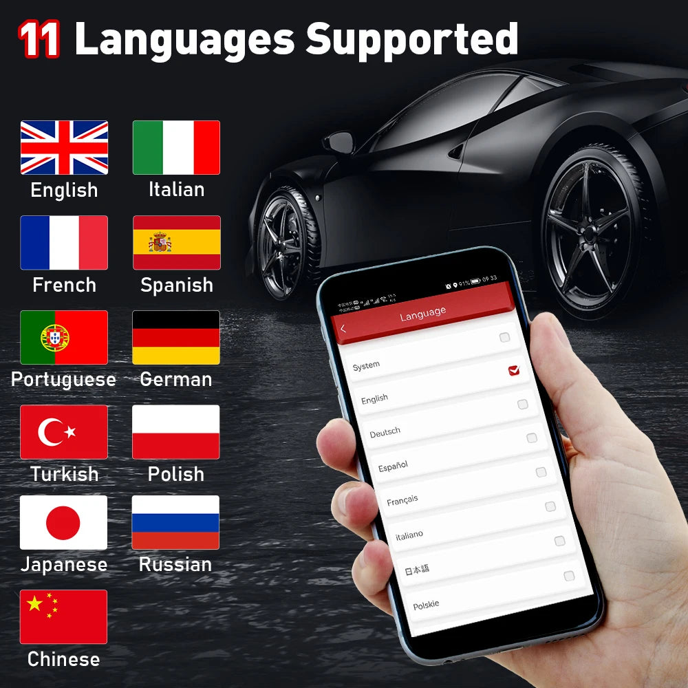 OBD2 Diagnostic Scanner with ECU Coding and Active Test
