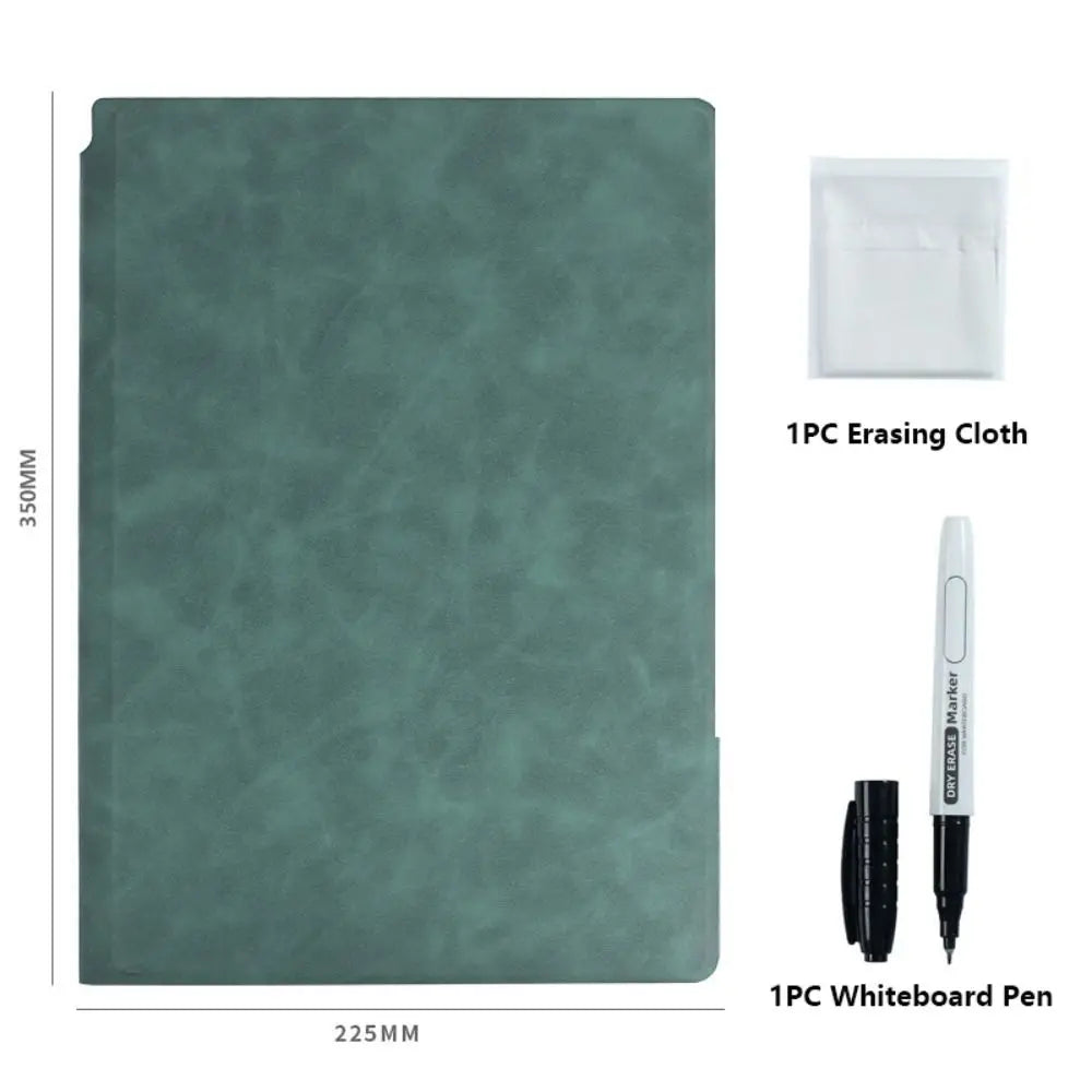 Reusable A4-Style Whiteboard Notebook with Pen