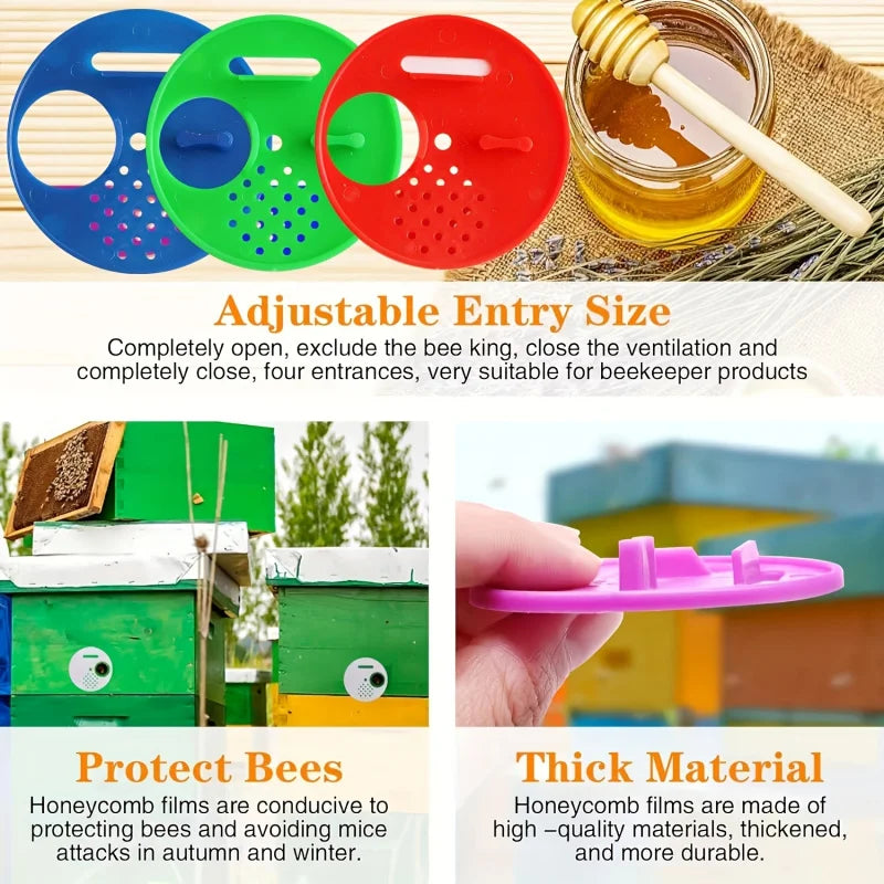 Colorful Round Beehive Entrance Discs, 15 Pack