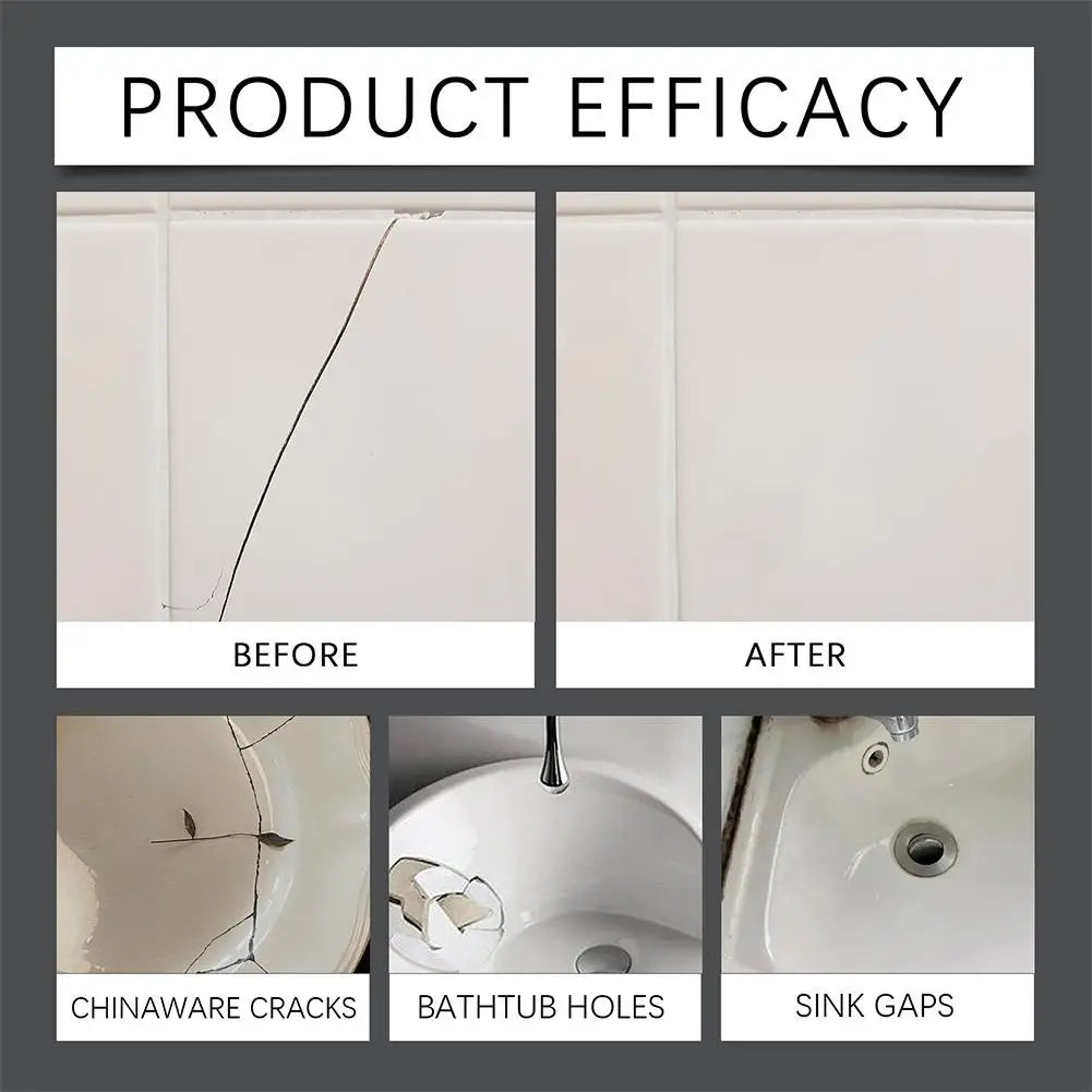 Tile Repair Agent Kit Paste Tile Ceramic Porcelain Repair Marble Floor Toilet Washbasin Crack Damage Break Fracture Caulk Repair
