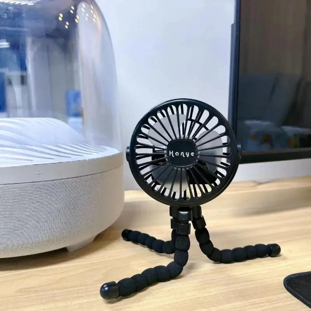 USB Handheld Folding Fan – Portable Mini Fan for Stroller and Desk