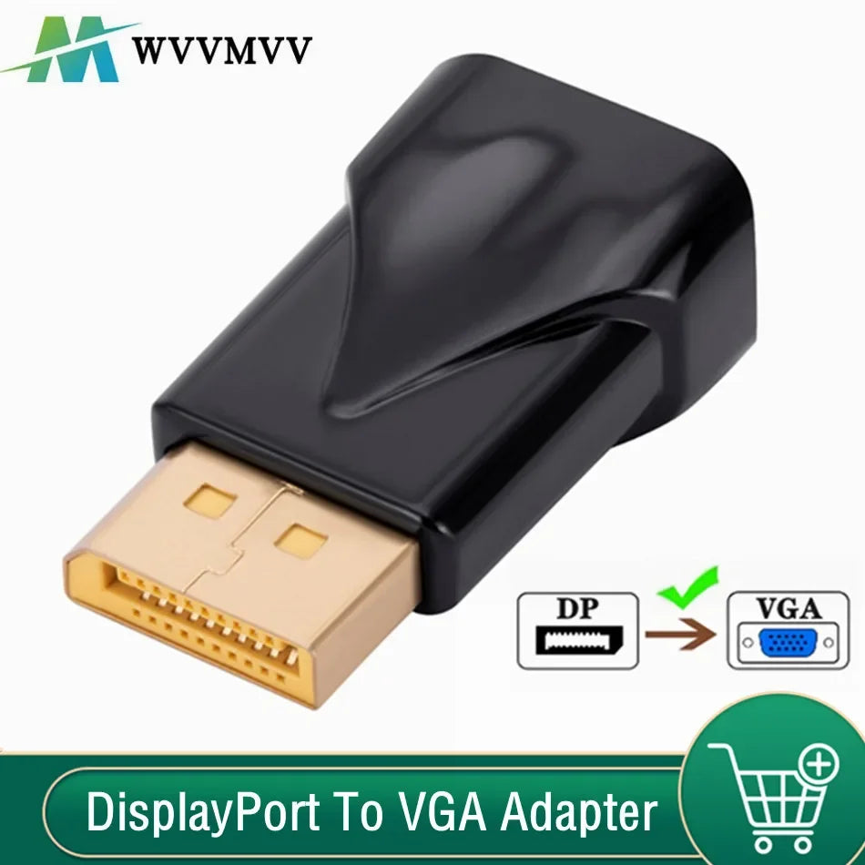 DisplayPort to VGA Adapter, One-Way 1080p Video