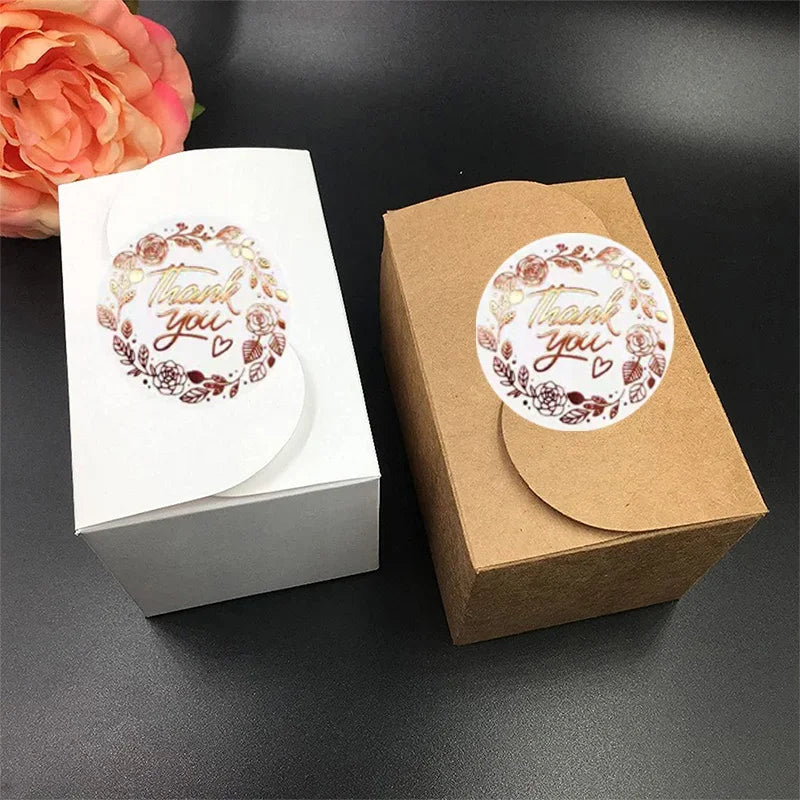 500pcs Monogrammed Floral Thank You Stickers