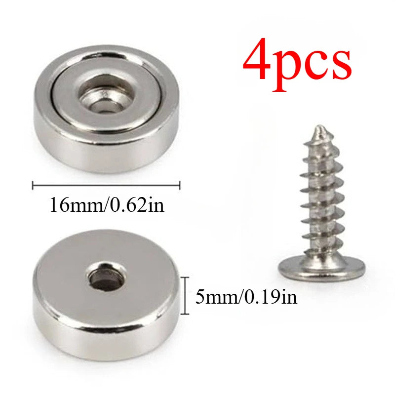 Countersunk Hole Round Magnets Multi Use For Refrigerator Whiteboard Warehouse Tool Snack Storage Holders