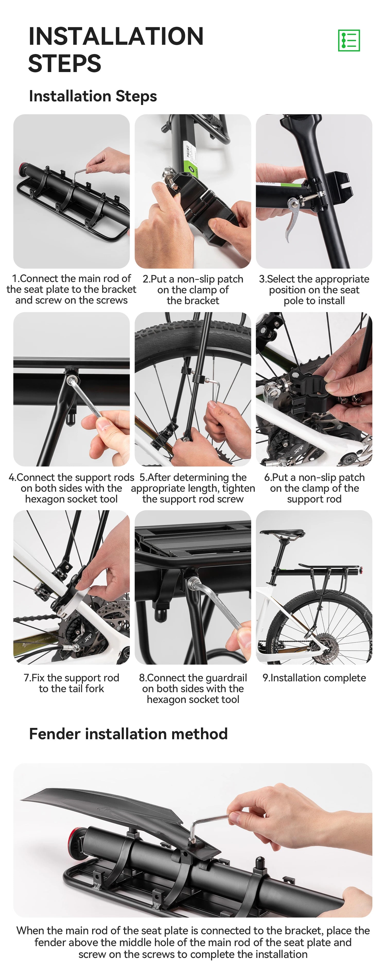 Aluminum Alloy Bike Rear Rack 25kg Detachable Cargo Carrier