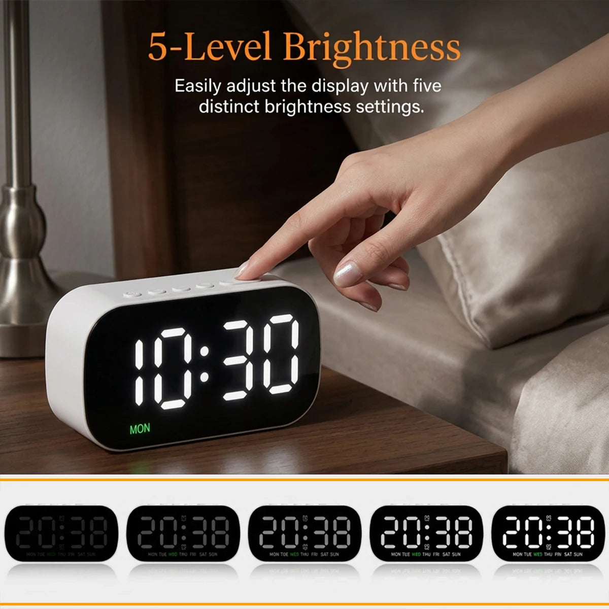 USB Digital Alarm Clock with Dual Alarms