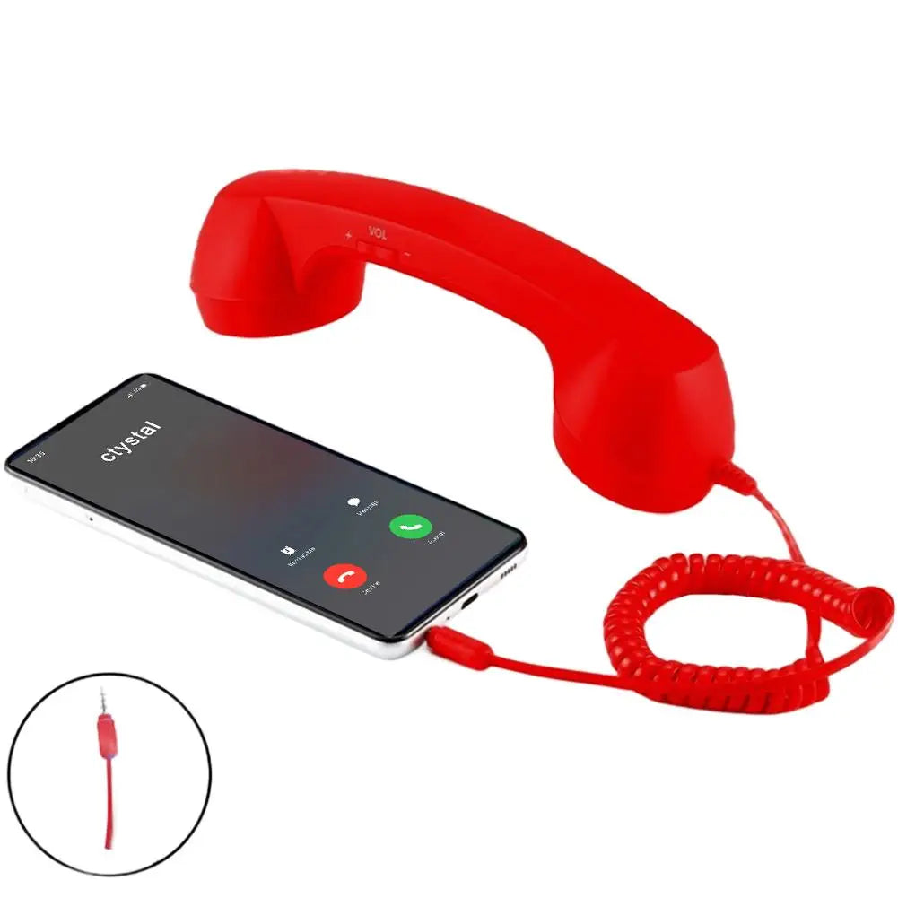 Retro słuchawka telefoniczna na kablu, USB-C lub 3,5 mm