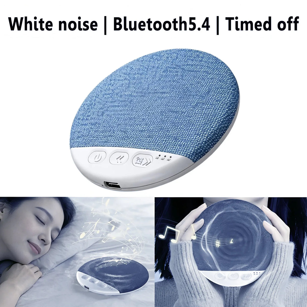 Bluetooth 5.4 Under Pillow Sleep Speaker With White Noise Aid 360° Surround Sound Private Audio No Disturb Partner