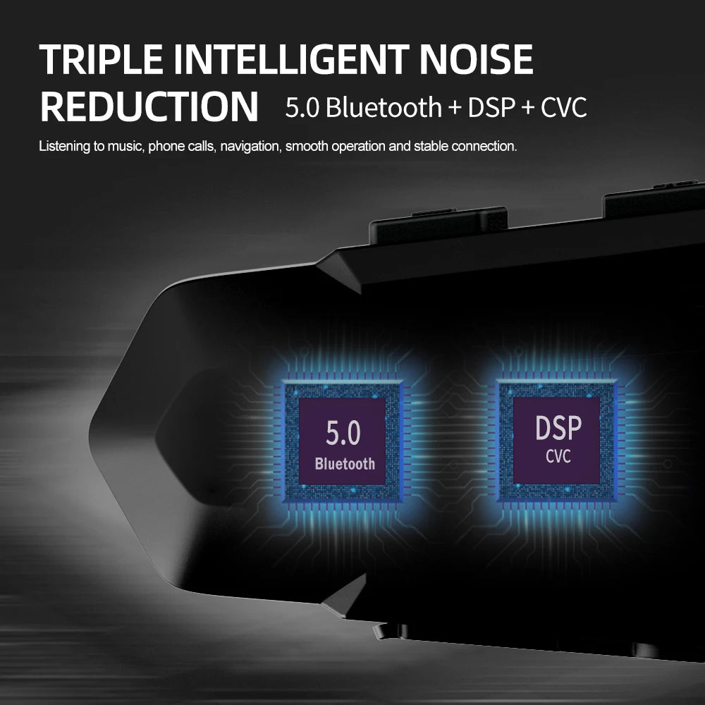 1/2Pcs Bluetooth Motorcycle Helmet Intercom Headset 1000M For 2 Rider Intercomunicador Moto Wireless Interphone Handsfree Call