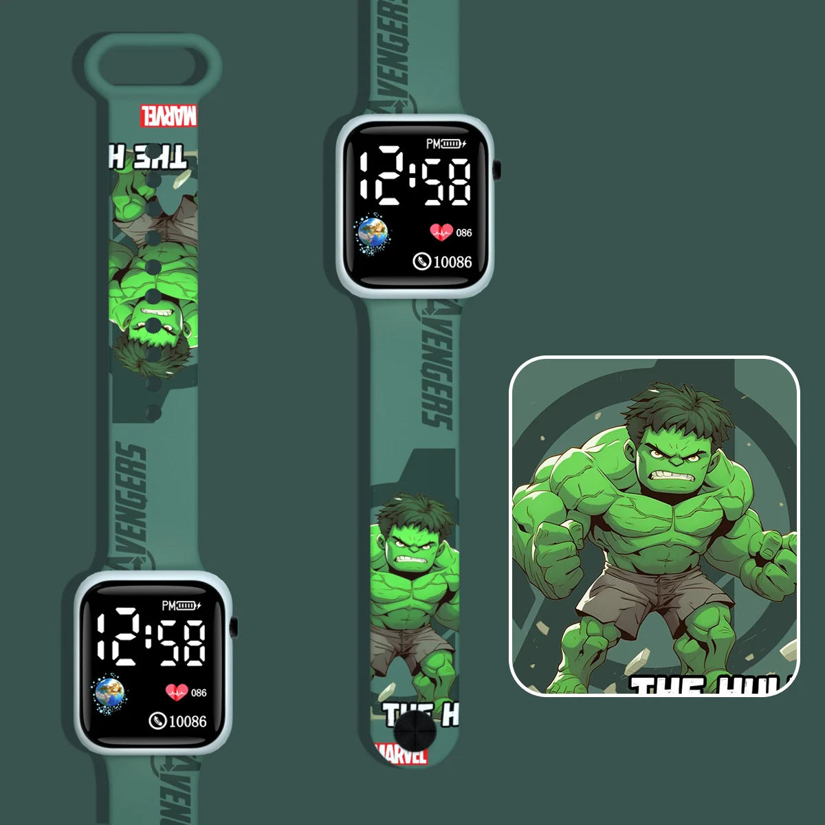 Çizgi Film Örümcek Adam Çocuk Saati LED Ekranlı