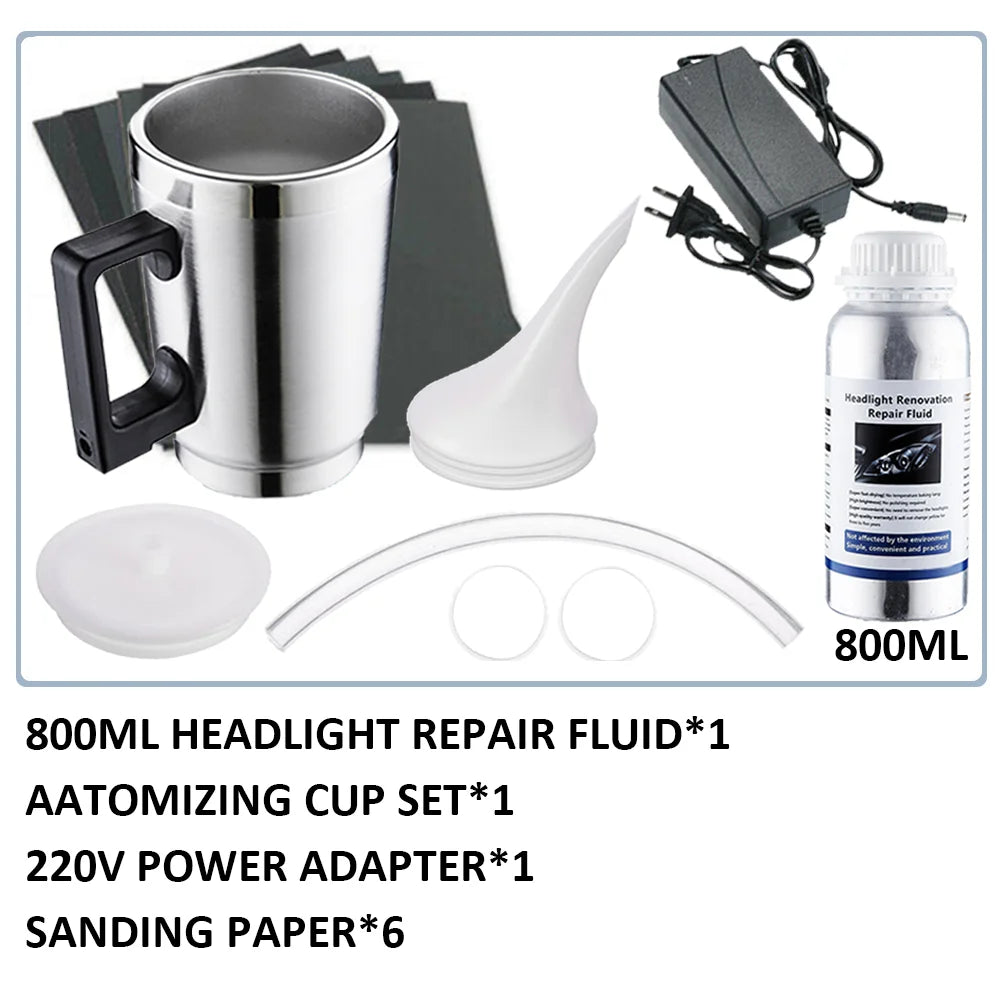 Tekutina na opravu svetlometov auta pre čisté, jasné svetlomety