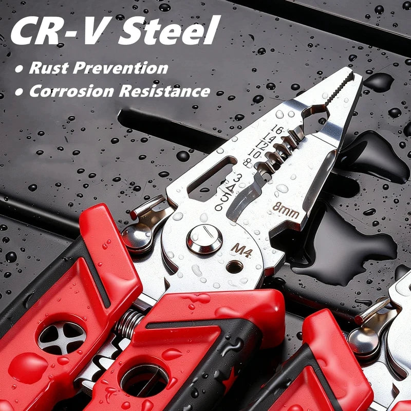 18 in 1 Electrician Pliers Multifunctional Wire Stripper Crimper Cutting Pliers Professional Electrical Repair Hand Tool