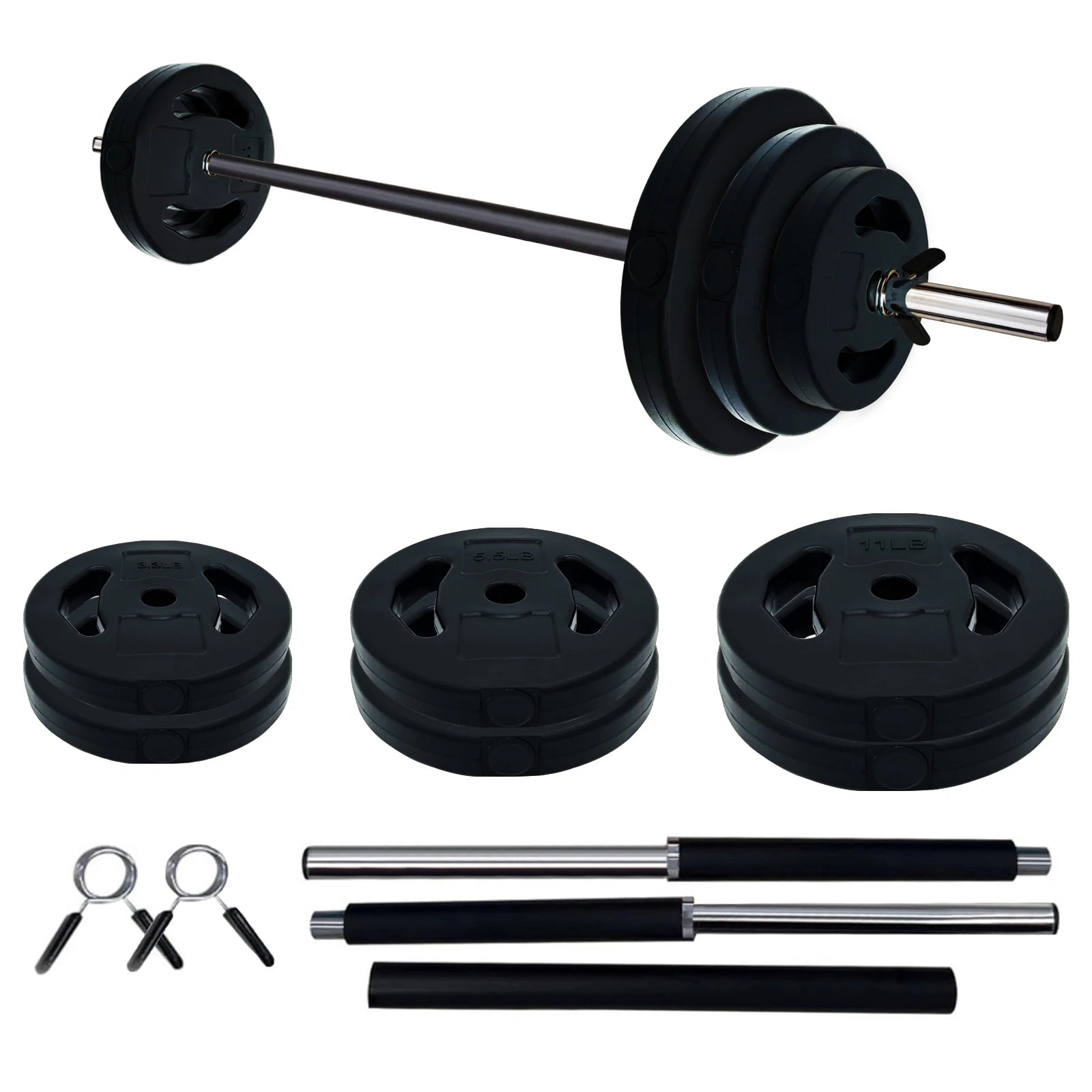 Adjustable Barbell Weight Set 40lb/20kg for Home Strength Training