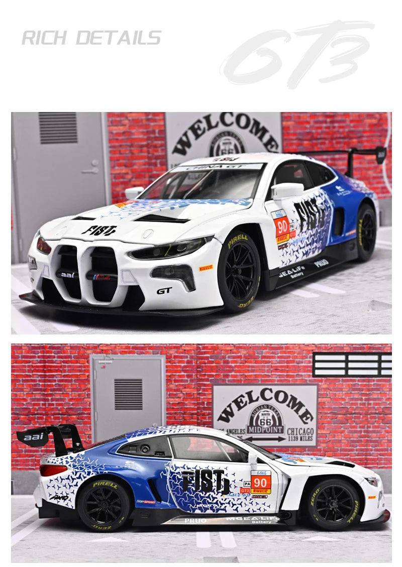 1:24 M4 GT3-modellbil i støpt metall