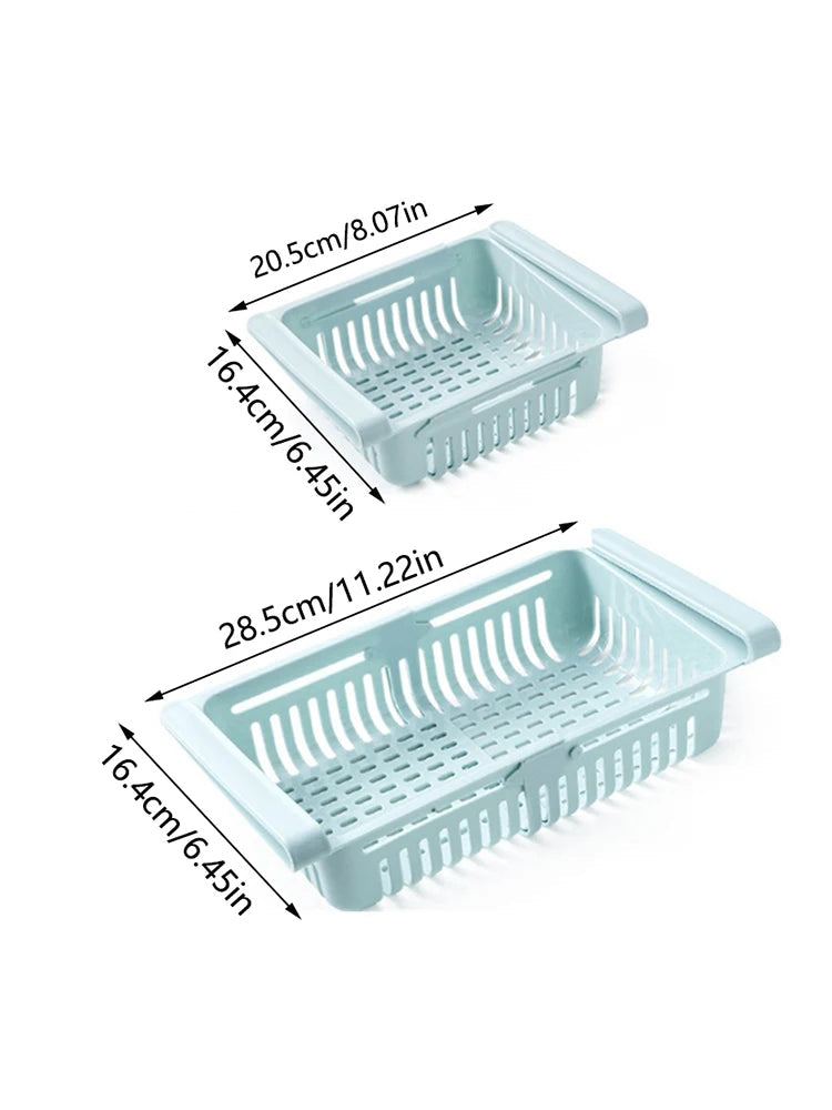 Multi Functional Refrigerator Storage Basket, Retractable Refrigerator Partition Storage Rack, Kitchen Drain