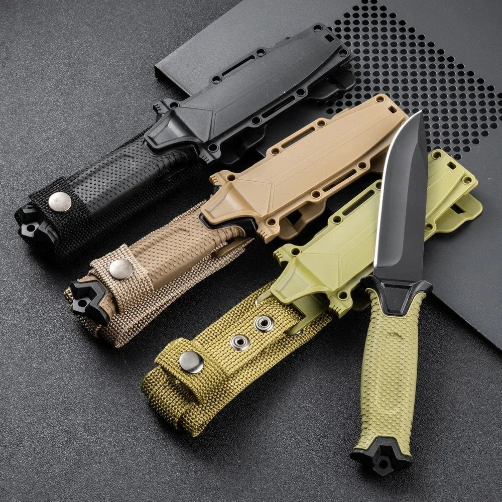 Outdoor knife camping defense straight knife wilderness survival sharp tactical knife carry survival knife high hardness knife