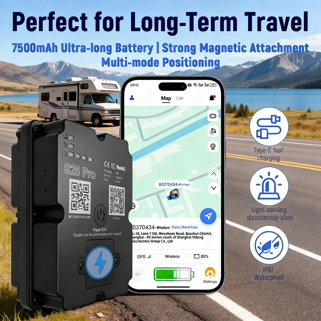 4G GPS Tracker for RV, Camper & Van Life with Real-Time Alerts