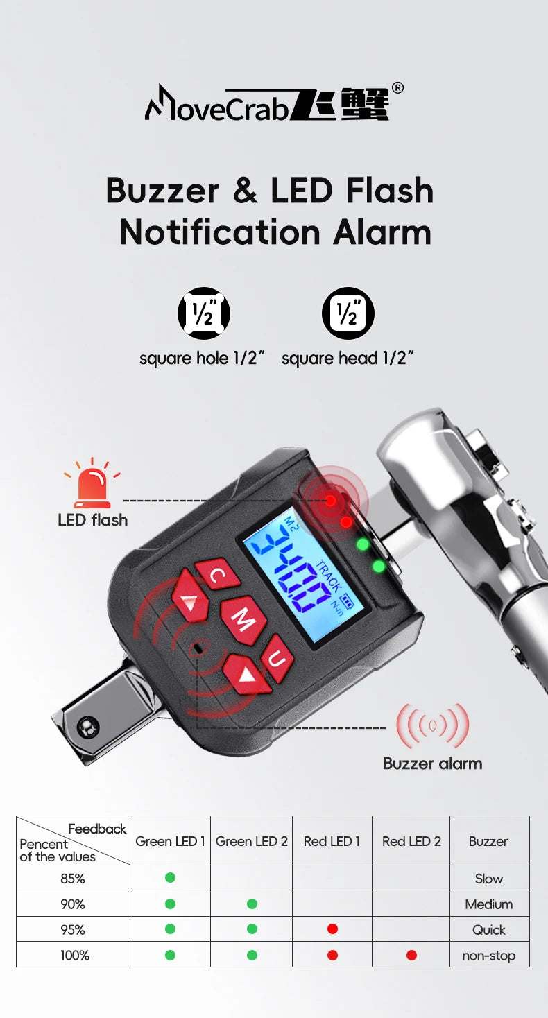 Digital Torque Adapter with Peak and Track Modes