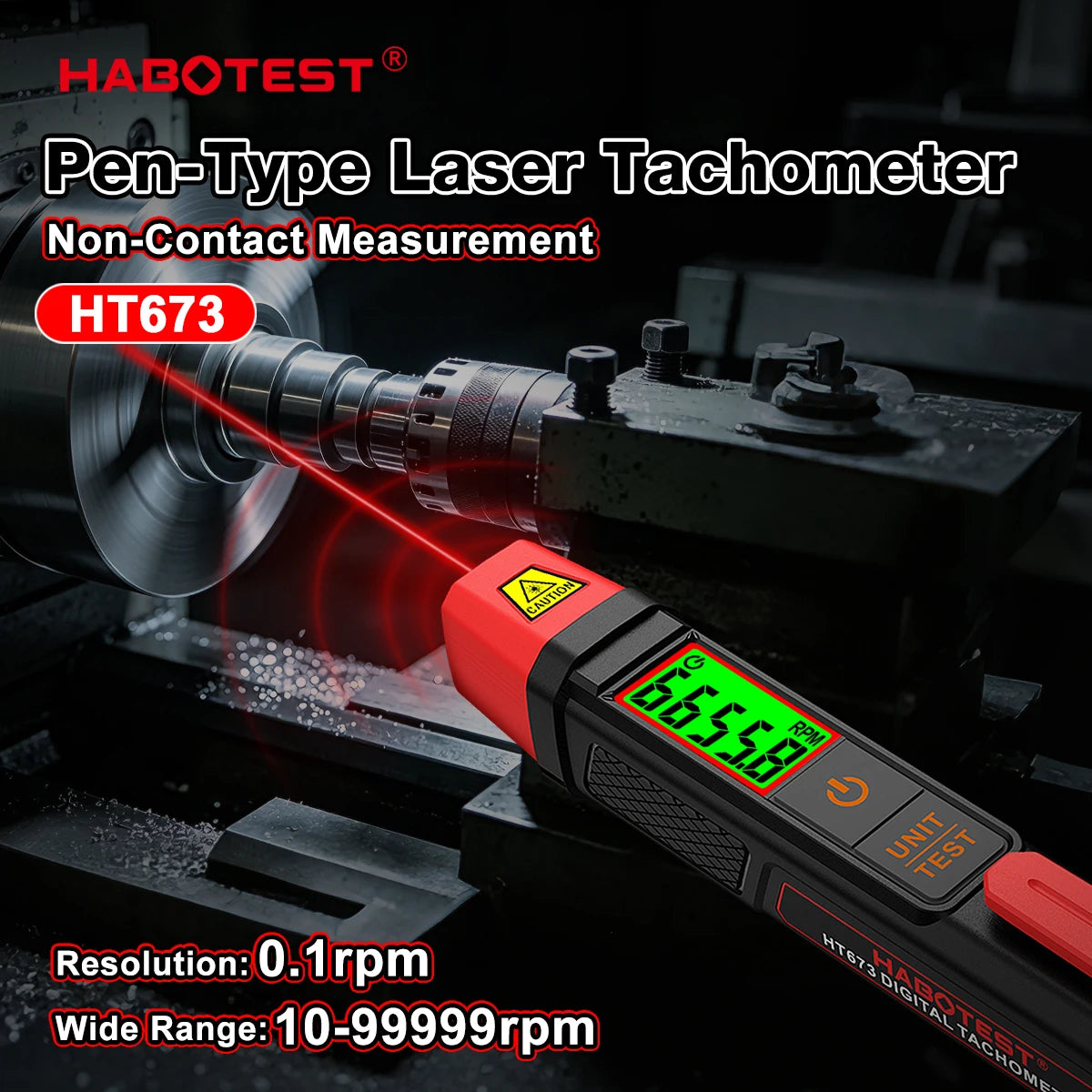 HT673 Non-Contact Laser Tachometer