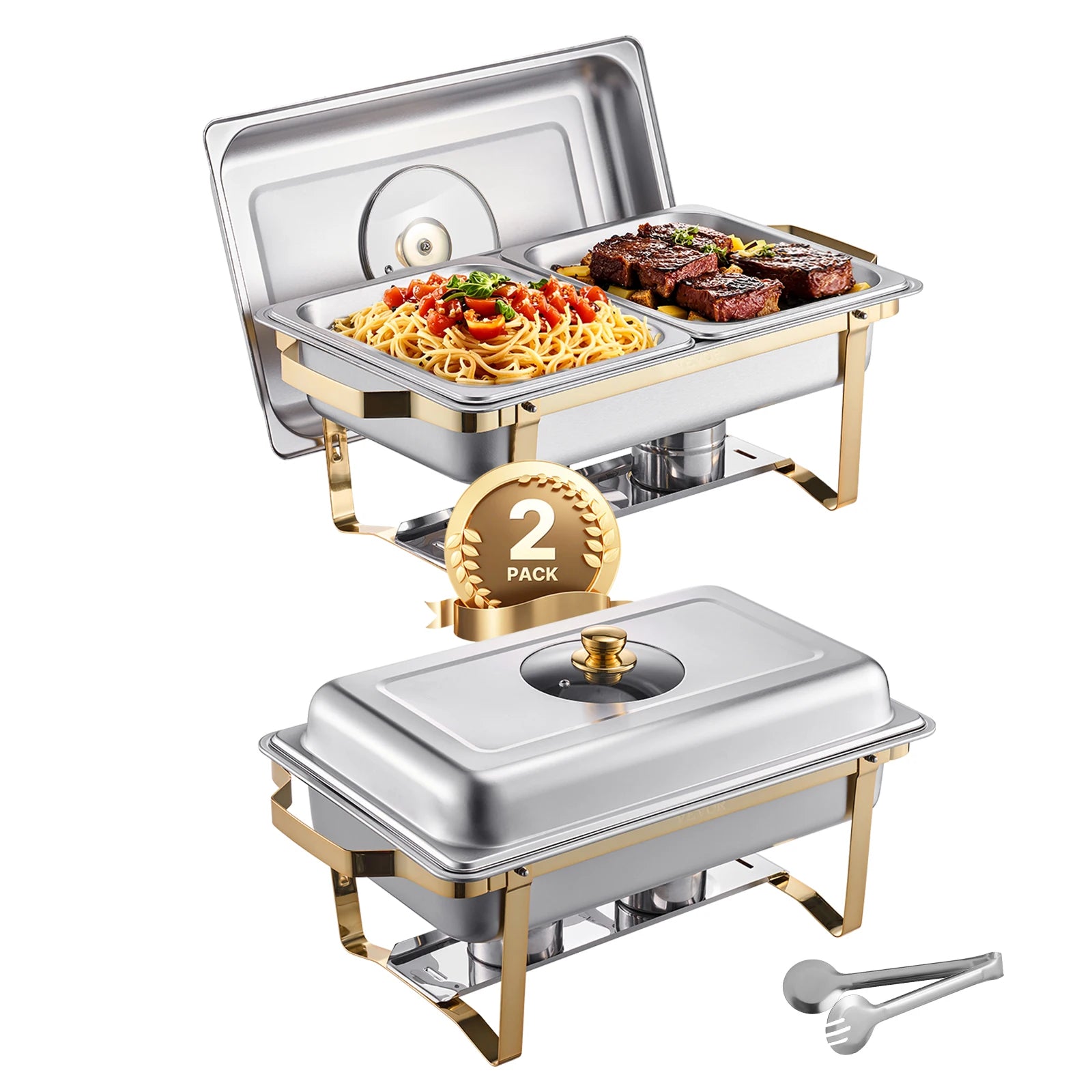 Stainless Steel Chafing Dish Buffet Set with Half-Size Pans