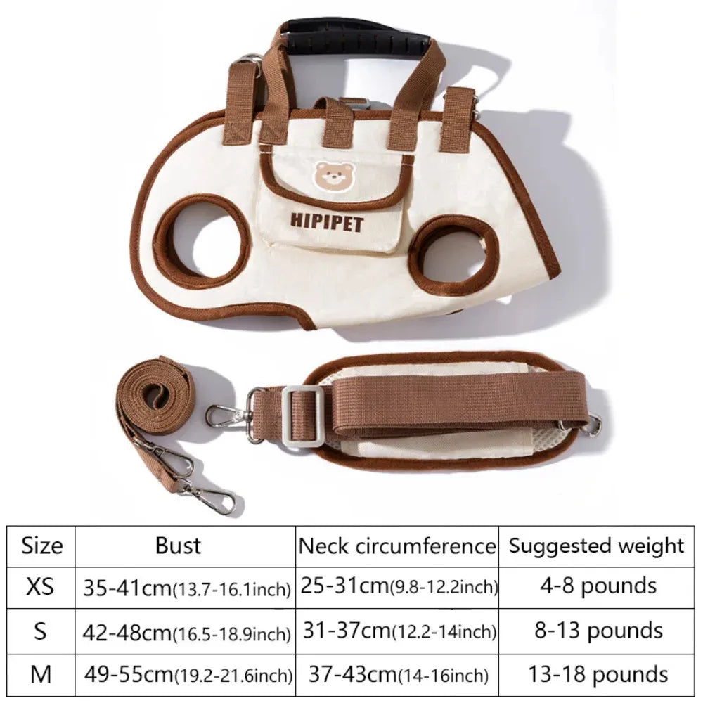 Pet Carrying Support Harness with Shoulder Strap