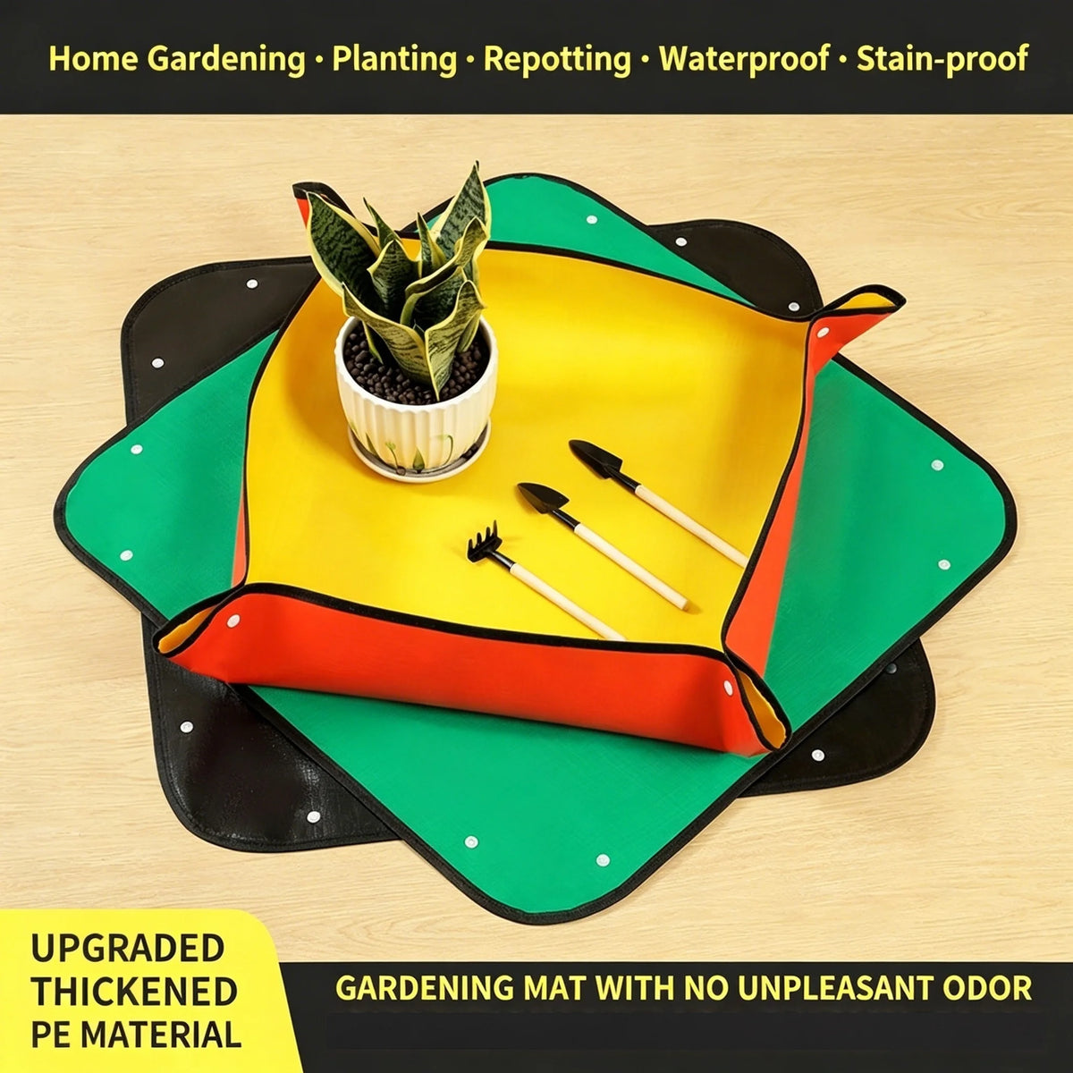 Foldable Plant Repotting Mat, 100 × 100 cm