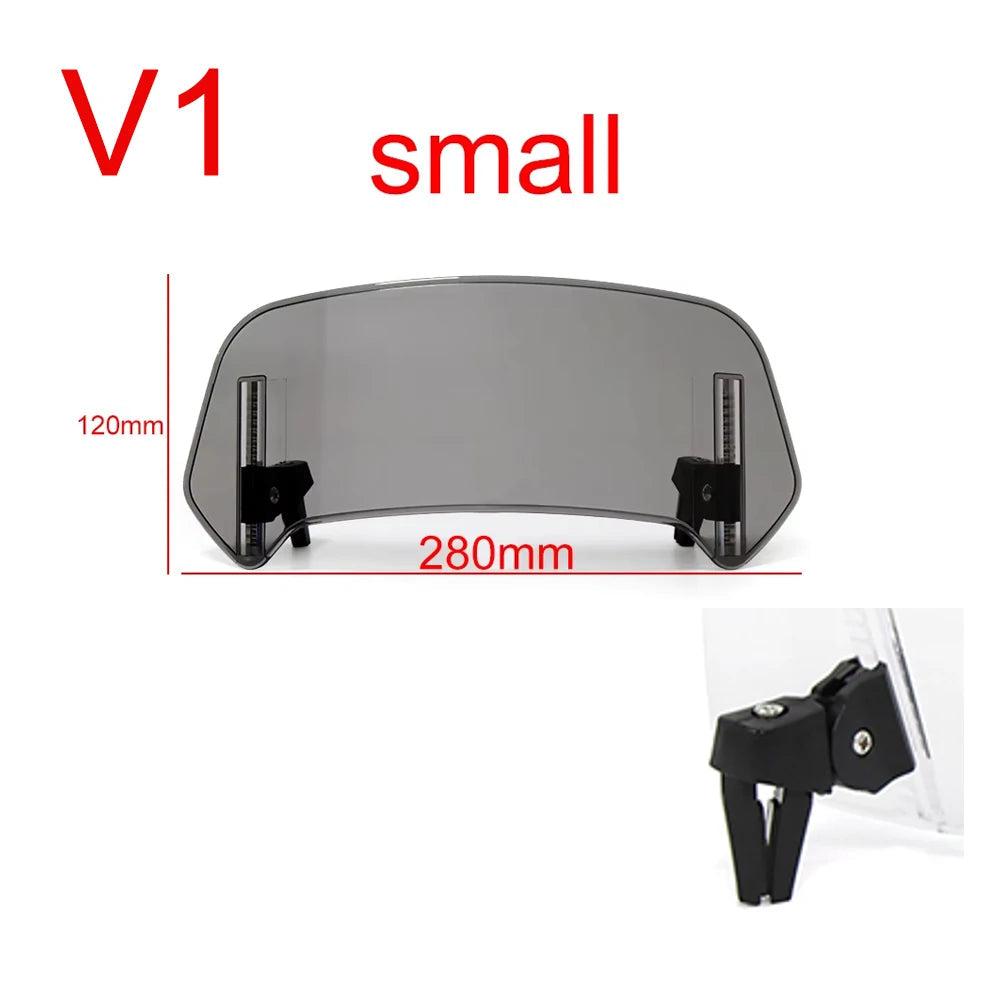 Universal Motorcycle Windshield Extension Adjustable Spoiler Clamp-On Windscreen Deflector For BMW KAWASAKI YAMAHA HONDA SUZUKI
