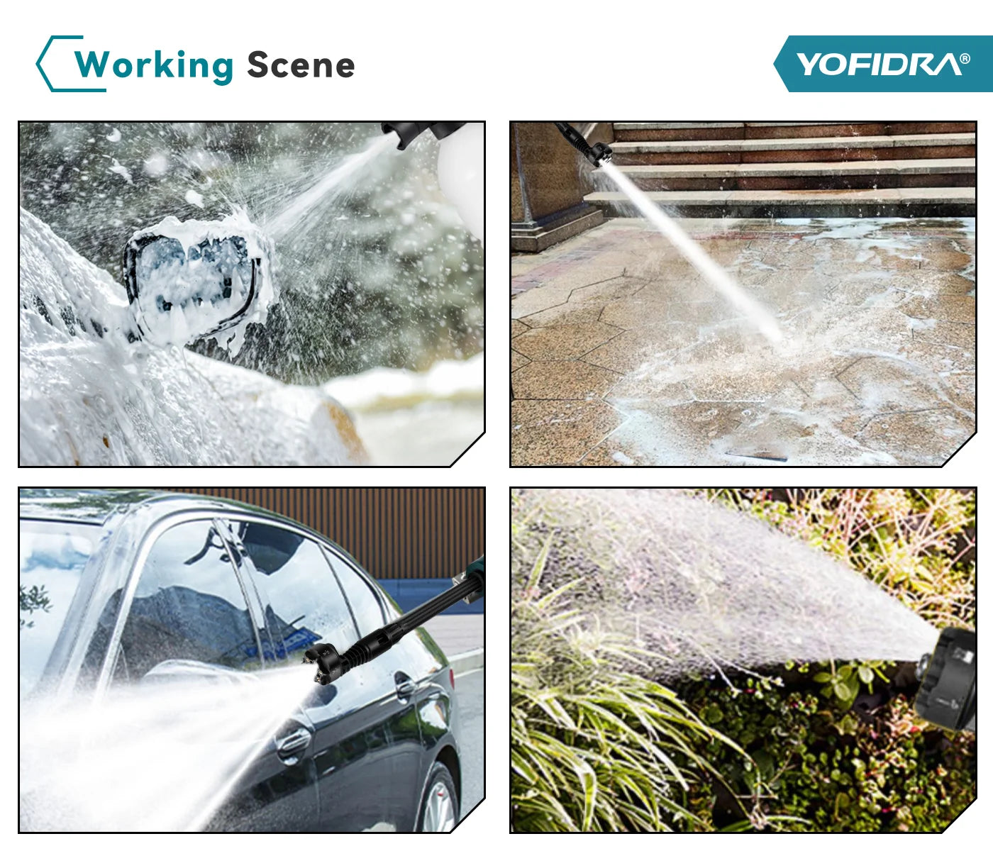 Fırçasız Elektrikli Yüksek Basınçlı Su Püskürtme Tabancası 3500W Makita Batarya için