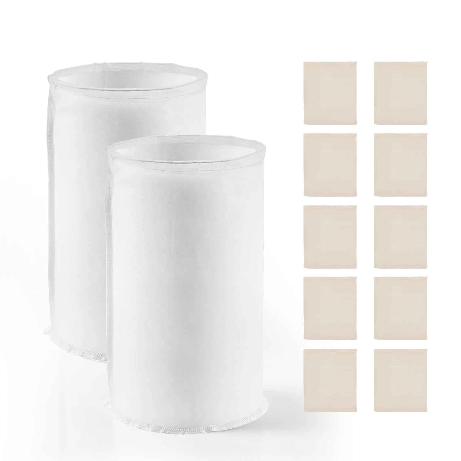 SucceBuy Brew Bags 2PC Food Grade Nylon Material Grain Bag 10PCS Natural Cotton-Linen Hop Bag Only for Our Automatic Beer Brewer
