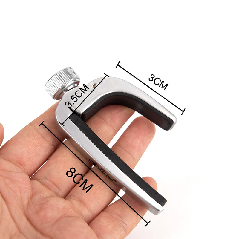 Compact Metal Guitar Capo, Silver or Bronze