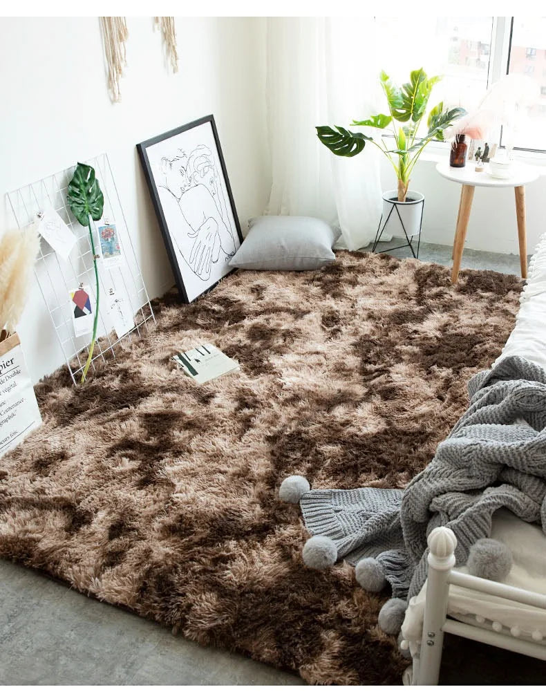 White Fluffy Hall Carpet Modern Living Room Bedroom Home Decor Large Mats Thickened Non-Slip Girl Children's Room Pink Furry Rug
