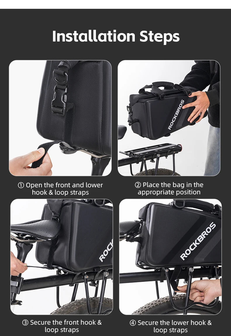 11.6L Bicycle Rear Pannier Bag Double Side Rainproof Storage