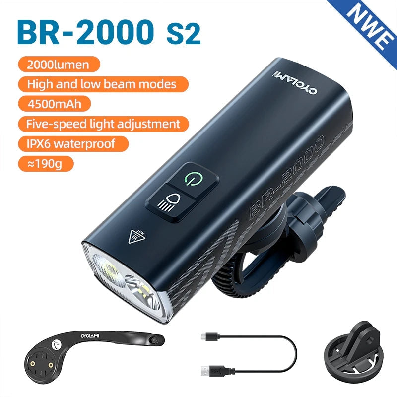 CYCLAMI 1000LM Bike Light Front Lamp Type-C Rechargeable LED 21700 4500mAh Bicycle Light Waterproof Headlight Bike Accessories