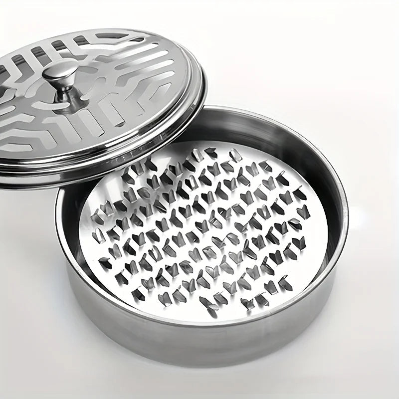 Stainless Steel Mosquito Repellent Coil Holder - With Lid, Suitable For Home And Outdoor Use, Easy To Use, And Windproof